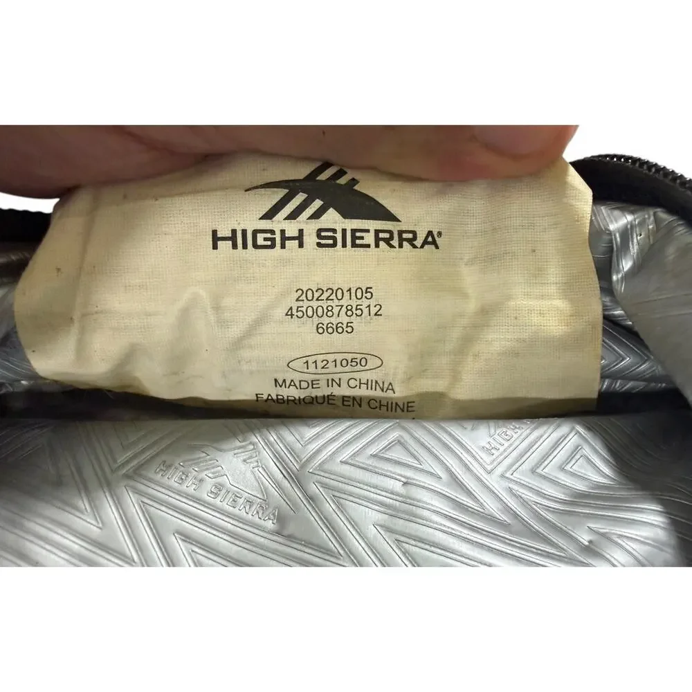 High Sierra Insulated Lunch Box Bag Scribble Camo Grey Tan Black Padded Clip-On